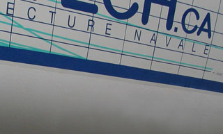 Transistor design : graphic design, Équipe de voile Navtech.ca , Marking of the boat for the Navtech.ca sailing team