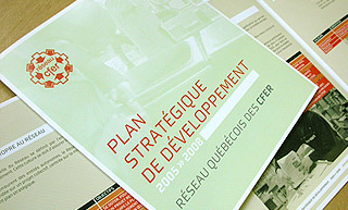 Transistor design : graphic design, CFER , Informative leaflet for the Réseau Québécois des CFER.