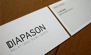 Transistor design : conception design graphique, Diapason Relations Publiques , Cartes d'affaires pour Diapason Relations Publiques
