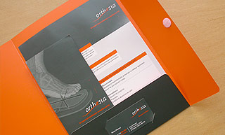 Transistor design : graphic design, Orthesia , Logo, brochure and corporate folders for Orthesia