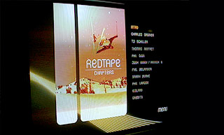 Transistor design : conception design graphique, Pléhouse films , Pochette et menus du dvd Redtape 2004 de Pléhouse films.
