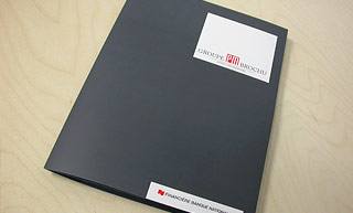 Transistor design : graphic design, Groupe PM Brochu , Corporate leaflet for Groupe PM Brochu