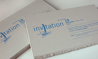 Transistor design : graphic design, Invitation spéciale , Silkscreened invitation on gypsum