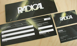 Transistor design : graphic design, Sport Radical , Business card and gift certificate