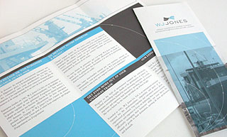 Transistor design : graphic design, W.J. Jones , Stationery and corporate leaflet for W.J.Jones