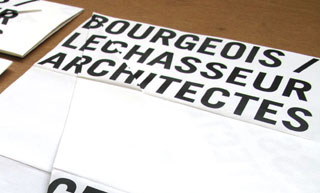 Transistor design : conception design graphique, Bourgeois Lechasseur , Invitation à l\'ouverture de la firme Bourgeois Lechasseur Architectes