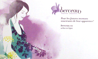 Transistor design : graphic design, Berceau maternité , Promotional insert for Berceau maternité