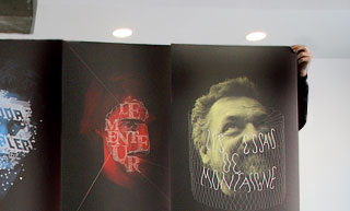 Transistor design : graphic design, Théâtre de la Bordée , 2008-2009 season - Interiors banners (22"x49") of the five plays