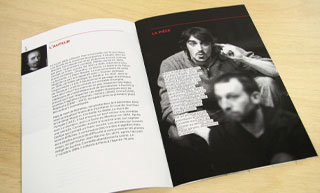 Transistor design : graphic design, Théâtre de la Bordée , Season 2008-2009 - <em>Le Menteur</em> leaflet