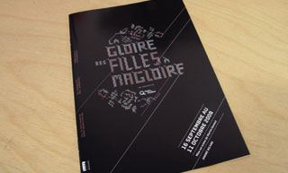 Transistor design : graphic design, Théâtre de la Bordée , Season 2008-2009 - <em>La gloire des filles à Magloire</em> leaflet