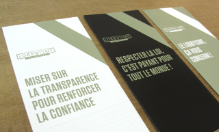 Transistor design : graphic design, Commissaire au Lobbyisme du Québec , flyers for Québec Lobbyist Commissionner
