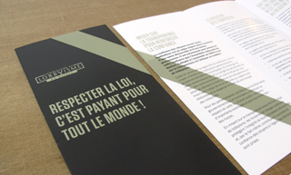 Transistor design : graphic design, Commissaire au Lobbyisme du Québec , flyers for Québec Lobbyist Commissionner