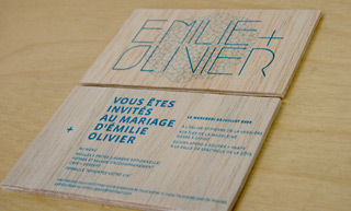 Transistor design : graphic design, Émilie + Olivier , Wedding invitation for Emilie + Olivier