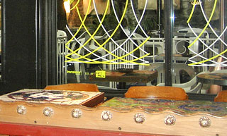 Transistor design : wall design, Transistor Design , Bar display of Le Sacrilège for the 2007 Antenne-A festival