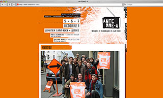 Transistor design : website design, Antenne-A , Web site for Antenne-A (2006)