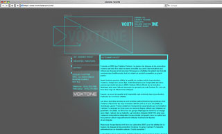 Transistor design : conception site web, Disques Voxtone , Site web pour les Disques Voxtone