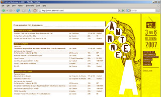 Transistor design : website design, Antenne-A , Web site for Antenne-A (2007)