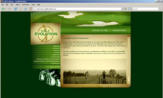 Transistor design : website design, Golf Évolution , Web site for Golf Évolution