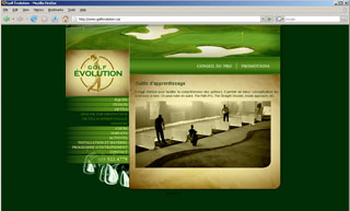 Transistor design : conception site web, Golf Évolution , Site web pour Golf Évolution