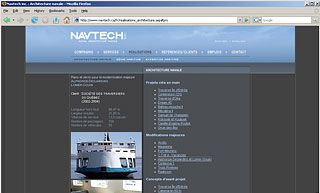 Transistor design : conception site web, Navtech inc. , Site web pour Navtech inc.