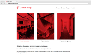 Transistor design : conception site web, Trinelle Design , Site web pour Trinelle Design