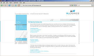 Transistor design : conception site web, W.J. Jones , Site web pour WJ Jones